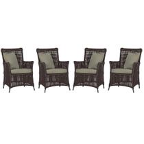 4 Poltronas Igapó Alumínio Micro Pintura Preta Corda Náutica Estofado 8