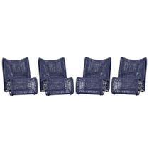 4 Poltronas Texas em Alumínio Pintura Fendi Corda Náutica Trama Original