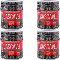 4 Pomada Massageadora Rhenukus Cascavel Extra Forte Pote 200g