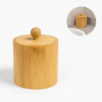 4 Porta Condimentos Bambu com Tampa Saleiro Açucareiro