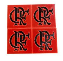 4 Porta Copo Quadrado Flamengo Personalizado Estilo Presente 4 Porta Copo Quadrado Flamengo Personalizado Estilo Presente