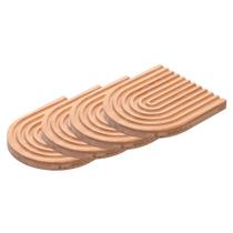 4 Porta Copos Lyor Aura 10cm x 11cm x 1cm Bambu 4 Porta Copos Lyor Aura 10cm x 11cm x 1cm Bambu