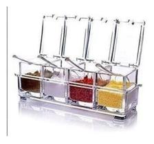4 Porta Temperos Condimentos Acrílico Organizadores