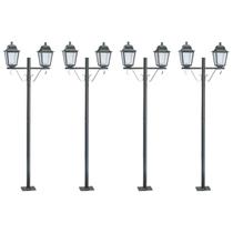 4 Postes Luminária Preto para Áreas Externas para 2 Lâmpadas Lente Transparente 4 Postes Luminária Preto para Áreas Externas para 2 Lâmpadas Lente Transparente