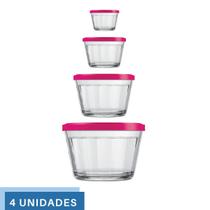 4 Pote Americano C/Tampa Sortida 150ml 350ml 600ml 1L Nadir