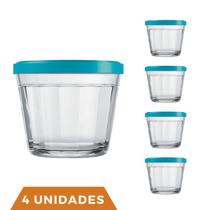 4 Pote Americano Vidro C/Tampa Cores Amlimento 150ml Nadir 4 Pote Americano Vidro C/Tampa Cores Amlimento 150ml Nadir