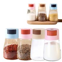 4 Pote De Vidro Porta Condimentos Tampa Com Dosador Prático Cozinha