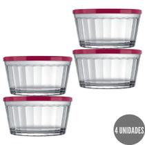 4 Potes 600ml Papinha Vidro Tigela Americano Tampa Sortidas