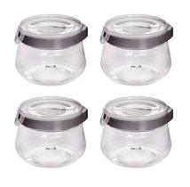 4 Potes 700 Ml Hermético Mantimento C/Trava Bolacha Biscoito