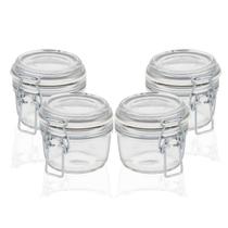 4 Potes Herméticos Em Vidro Tampa Transparente 125ml Fido