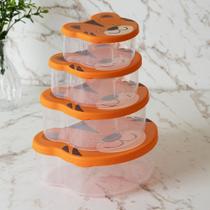 4 Potes para Armazenamento Tigre Plástico Lyor