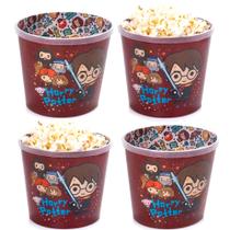 4 Potes para Pipoca Infantil Bruxo harry Potter Original Balde Oval Estampado 2.1L 4 Potes para Pipoca Infantil Bruxo harry Potter Original Balde Oval Estampado 2.1L