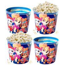 4 Potes Pipoca Estampado Patrulha Canina 2.1 litros Plasútil