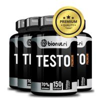 4 Potes Testo Premium 1500mg 600 Cáps Desempenho Fisico - Bionutri