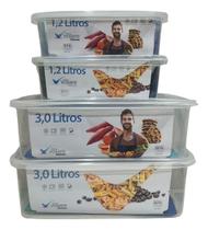 4 Potes Transparentes Volare Rischioto - Kit Penitenciária