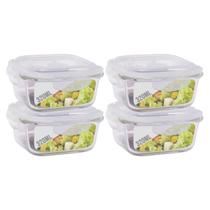4 Potes Vidro Quadrado 320ml Tampa Hermética Pequeno Papinha 4 Potes Vidro Quadrado 320ml Tampa Hermética Pequeno Papinha