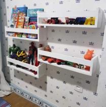 4 Prateleira 50cm livro infantil revistas e brinquedos, mdf branco