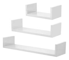 4 Prateleira Nicho U 20/30/40/50cm mdf Branco Livros e decorações