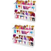 4 Prateleira organizadora bonecas Barbie brinquedo 60x20x7