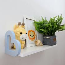 4 Prateleiras coloridas decoração infantil coração 45x15cm