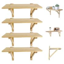 4 Prateleiras de Bambu Decorativa Com Mão Francesa 40cm 4 Prateleiras de Bambu Decorativa Com Mão Francesa 40cm