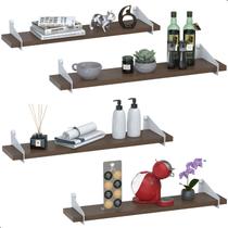 4 Prateleiras De Madeira Estilo Industrial Suspensa Max60b