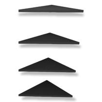 4 Prateleiras de Madeira Triangulares de Canto Decoração Cozinha Sala Quarto