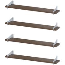 4 Prateleiras Suspensa Estilo Industrial Madeira 50cm FS BM