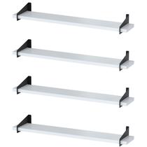 4 Prateleiras Suspensa Estilo Industrial Madeira 50cm FS P