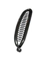 4 Presilhas De Cabelo Preta Estilo Banana Com Pente 15cm 4 Presilhas De Cabelo Preta Estilo Banana Com Pente 15cm