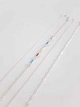 4 Pulseira Fem. Prata Legítima 925 Torcida Coloridinha Elo 4 Pulseira Fem. Prata Legítima 925 Torcida Coloridinha Elo
