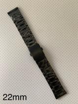 4 Pulseiras de Aço Preto Terminal Reto 22mm