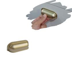 4 Puxador Concha para Gavetas, Armários Cor Dourado Fosco 4 Puxador Concha para Gavetas, Armários Cor Dourado Fosco