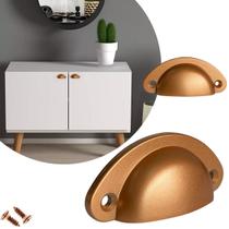 4 Puxador Concha Rose Fosco Para Gavetas, Armários, Móveis