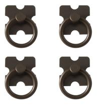 4 Puxador De Gavetas Armário Rustico Argola/preto 35x35mm 4 Puxador De Gavetas Armário Rustico Argola/preto 35x35mm
