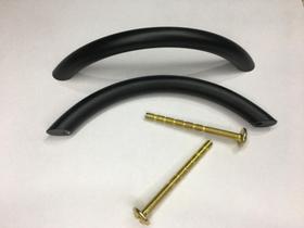 4 Puxador P/ Moveis Em Aluminio MaciÃo Arco 96mm Preto Fosco