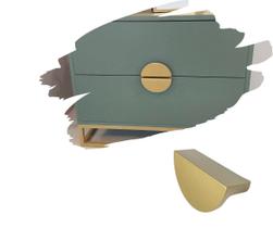 4 Puxadores Concha Dourado Fosco p/ Gaveta, Armário, Móveis