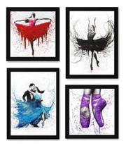 4 Quadros Artes Danças Ballet Salsa Decoração 4 Quadros Artes Danças Ballet Salsa Decoração