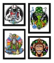 4 Quadros Decoração Tabacaria Artes Et Hippie Astronauta 4 Quadros Decoração Tabacaria Artes Et Hippie Astronauta