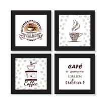 4 Quadros Decorativos Emoldurados Cozinha Cantinho Do Café