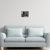 4 Quadros Decorativos Moderno Em Alto Relevo Madeira