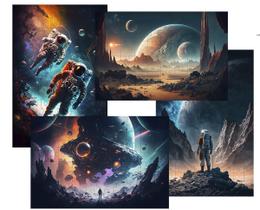 4 Quebra-cabeças Cognitivos Arte Espacial de 40 peças