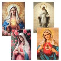 4 Quebra-Cabeças Nossa Senhoras pelo Mundo Diversão Religiosa de 60 peças