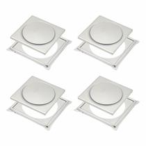 4 Ralos Click Inteligente Inox Anti Inseto e Odor 10x10 Cm + 4 Porta Grelhas Inox 4 Ralos Click Inteligente Inox Anti Inseto e Odor 10x10 Cm + 4 Porta Grelhas Inox
