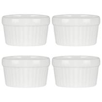 4 Ramekin de Porcelana Classic Branco 6cm x 4cm Lyor