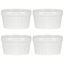 4 Ramekin De Porcelana Classic Branco 6Cm X 4Cm Lyor