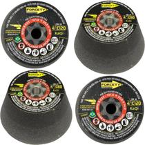 4 Rebolos Copo Cônico 4 Polegadas Grão 120 Rosca M14 Mármore 4 Rebolos Copo Cônico 4 Polegadas Grão 120 Rosca M14 Mármore