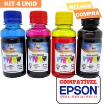 4 Refil Tinta Corante para Impressora L375 L395 L3150 L3110 L3210 L3250 L5190, Compratível Tinta Para impressora epso