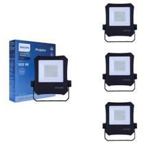 4 Refletor Led Philips 100w 6500k Fria Philips Bivolt IP65