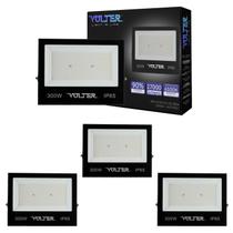 4 refletor led volter eco IP65 300w 6500k preto 27000lm luz branco frio